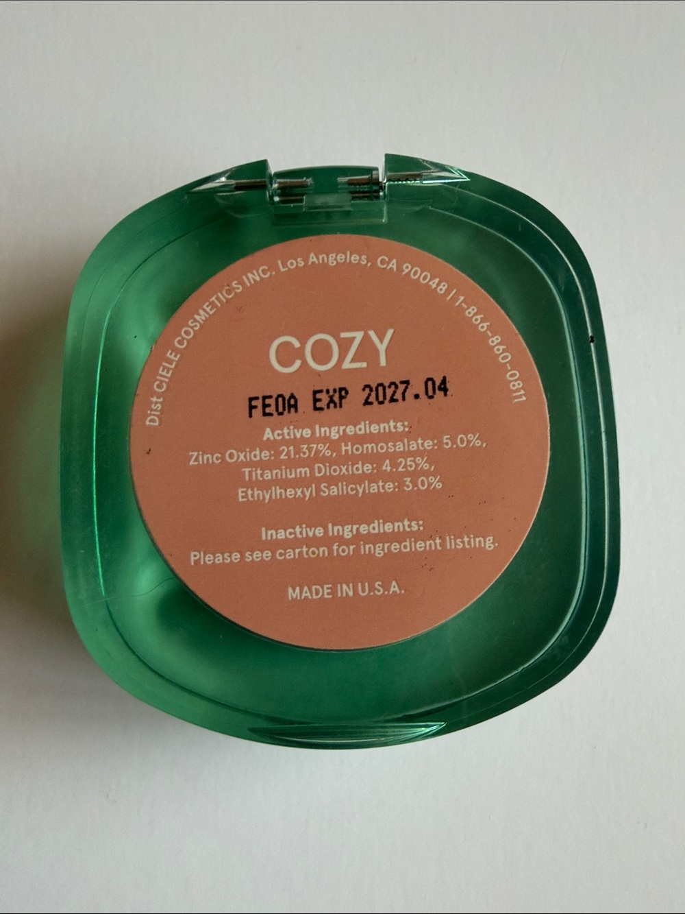 Ciele Tinted flush and protect Blush SPF 45 - swatched once - Picture 3 of 3
